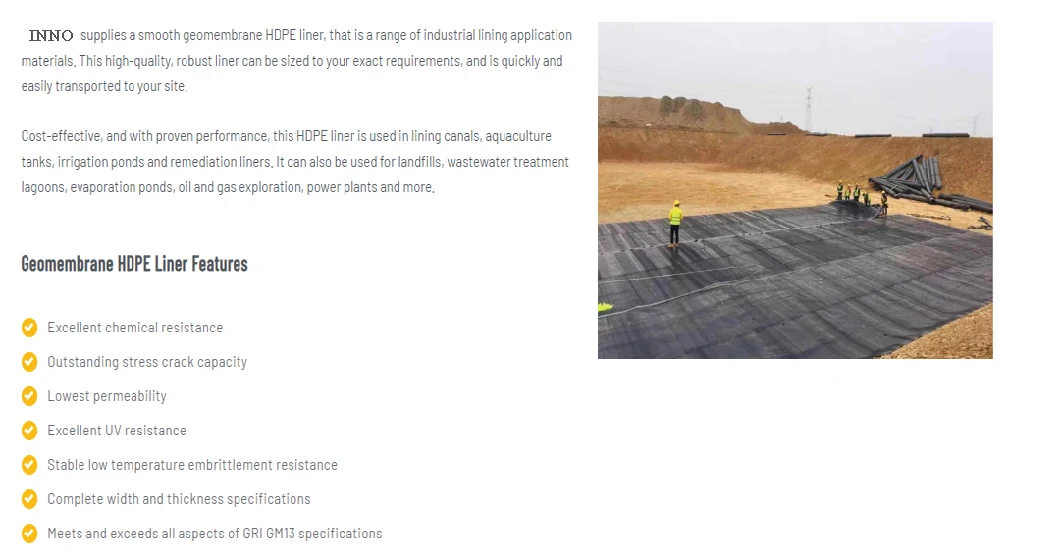 ASTM Standard High Density Polyethylene HDPE/LLDPE Pond Liner Geomembrane for Agriculture